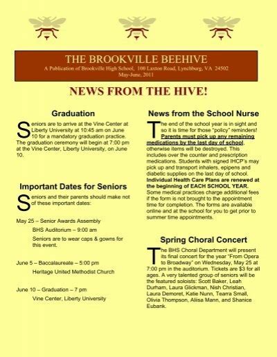 NEWS FROM THE HIVE! Graduation - Brookville High School