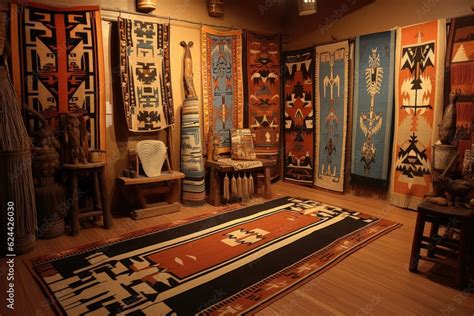 traditional navajo rug designs and symbols displayed, created with ...