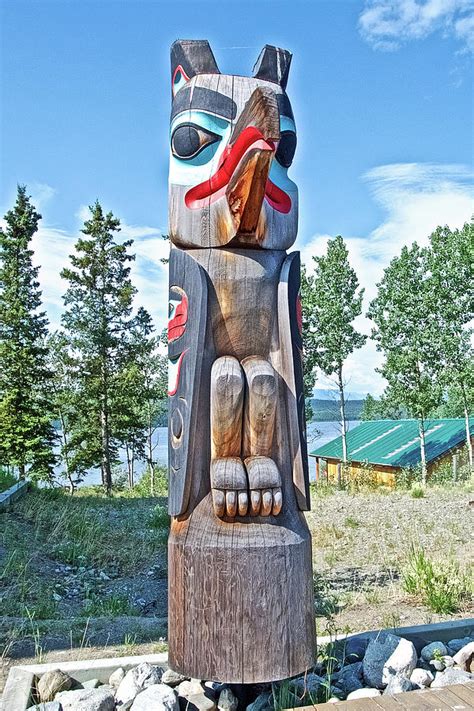 Tlingit Raven Clan Totem Pole At Tlingit Heritage Center In Teslin, Yukon Photograph by Ruth Hager