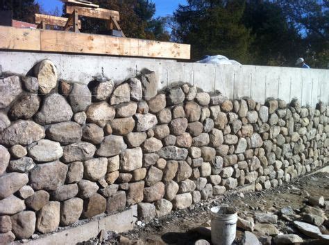 Covering cement wall with stone veneer--for our lovely retaining wall along the driveway | Stone ...