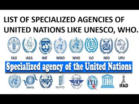 List of Specialized agencies of United Nations Episode 1 - YouTube