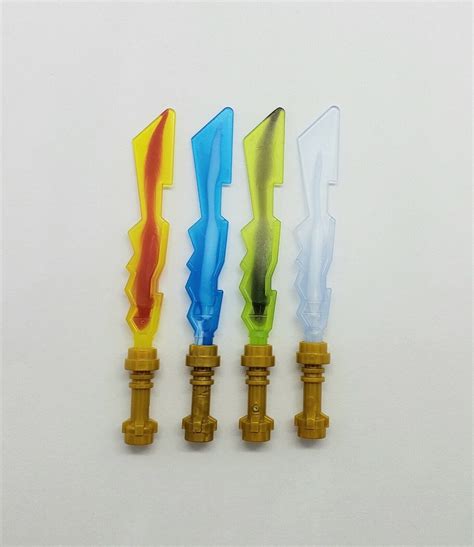 4 Lego Ninjago Elemental Blades Ninja Minifigure Sword Weapons 70505 Ice Fire | eBay