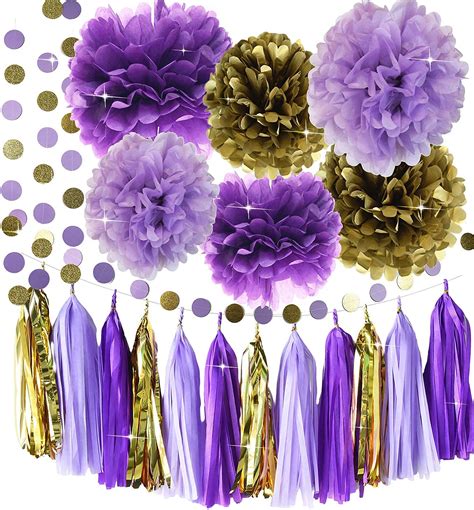 Buy Qian's Party Graduation Decorations 2023 Purple Gold ISU Birthday Decorations Women Purple ...