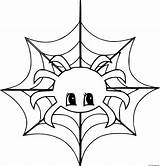 Cute Spider Spinning Web Coloring Page Printable sketch template