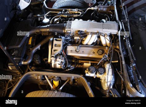 Car, old-timer, Corvette C4, engine, detail Stock Photo - Alamy