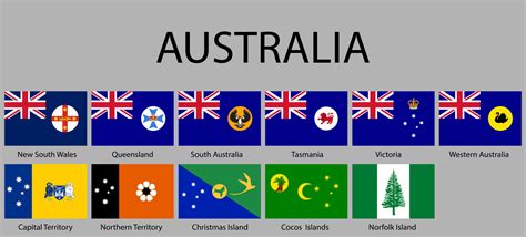 all Flags states of Australia 21804609 Vector Art at Vecteezy