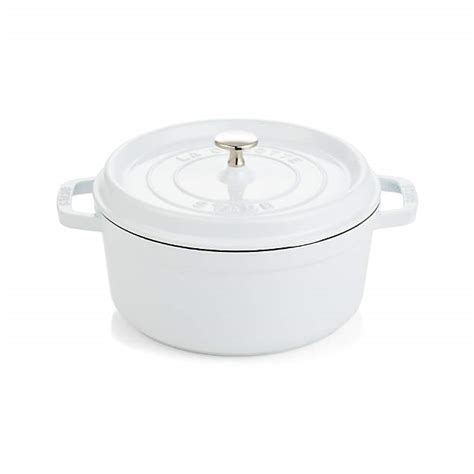 Staub 7-Qt White Cocotte + Reviews | Crate & Barrel