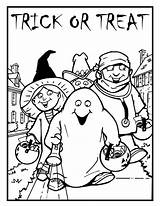 Trick Or Treat With Children coloring Page  Download Print Color sketch template