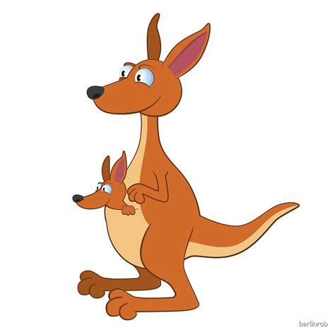 "Adorable cartoon kangaroo with cub" by berlinrob | Redbubble