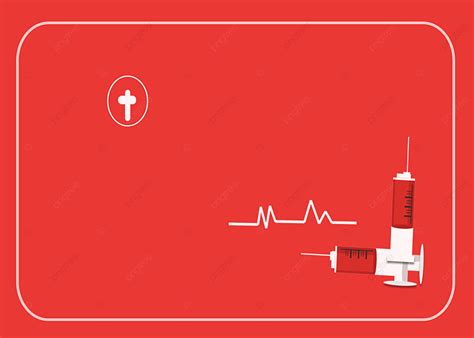 Red Theme Cardiogram And Syringe Medical Background, No Deduction, Health, Decoration Background ...