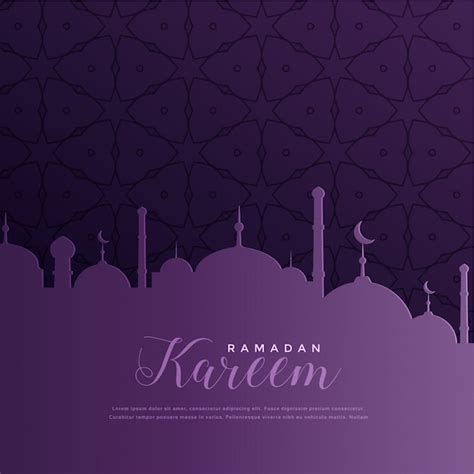 Premium Vector | Ramadan kareem greeting in purple color theme