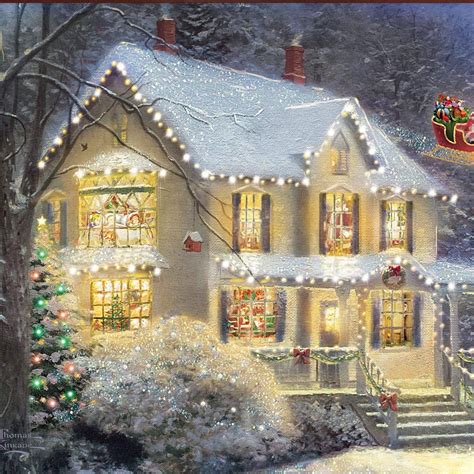 Christmas Cottage by Thomas Kinkade | Christmas scenes, Christmas ...