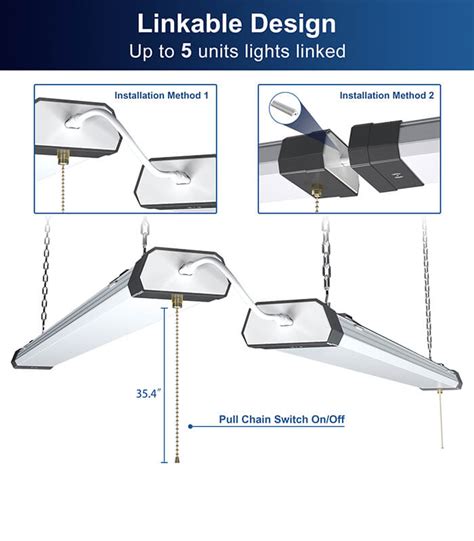 4ft Linkable LED Shop Lights, Hanging Mount / Flush Mount Ceiling Light