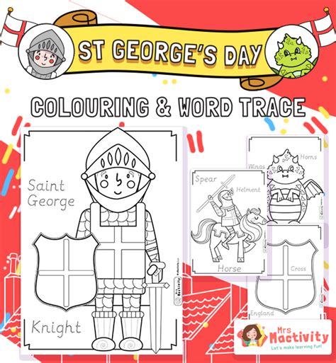 St George's Day Colouring Pages | St George's Day EYFS KS1