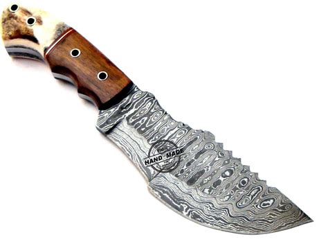 New Damascus Tracker Knife Custom Handmade Damascus Steel Knife