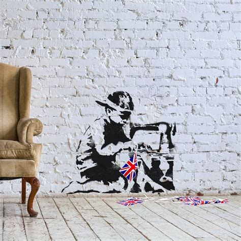 BANKSY STENCIL Slave Labour Bunting Boy Life Size Mural | Etsy