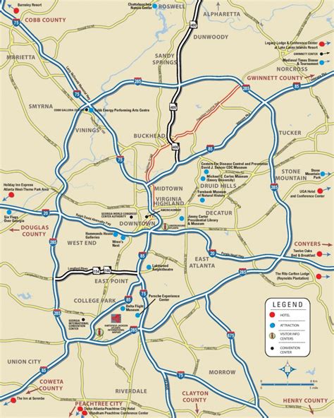 Maps Of Downtown Atlanta: Interactive And Printable Maps | Wheretraveler - Printable Map Of ...