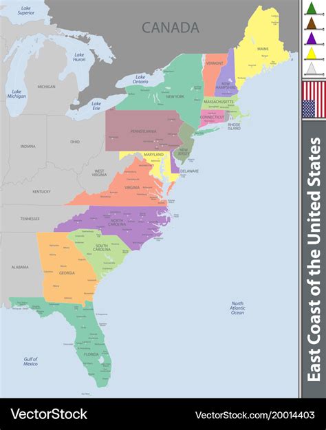 Us East Coast Political Map - United States Map