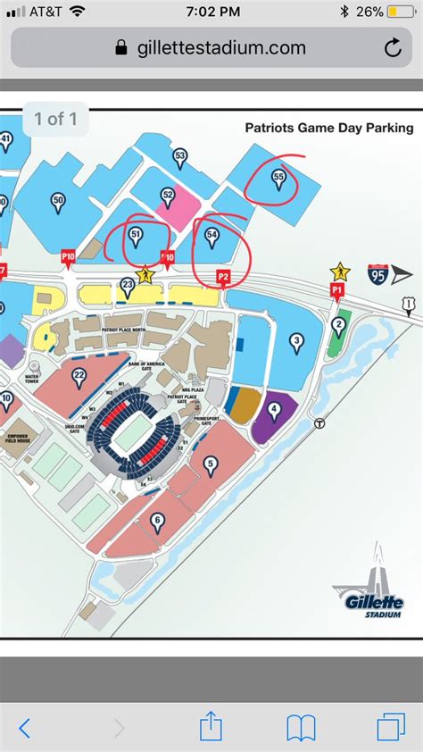 Gillette Stadium Parking Map