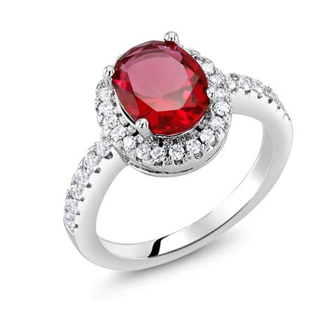 Genuine Ruby Crystal Ladies Ring - BelleChic