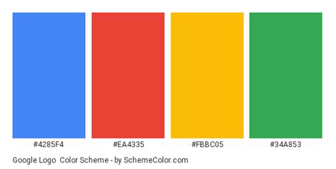 Google Logo Color Scheme » Brand and Logo » SchemeColor.com
