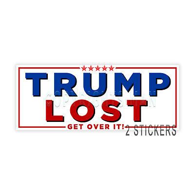 Trump Lost - Get Over it Anti Trump Democrat Bumper Sticker - 2 PACK - 9 INCH | eBay