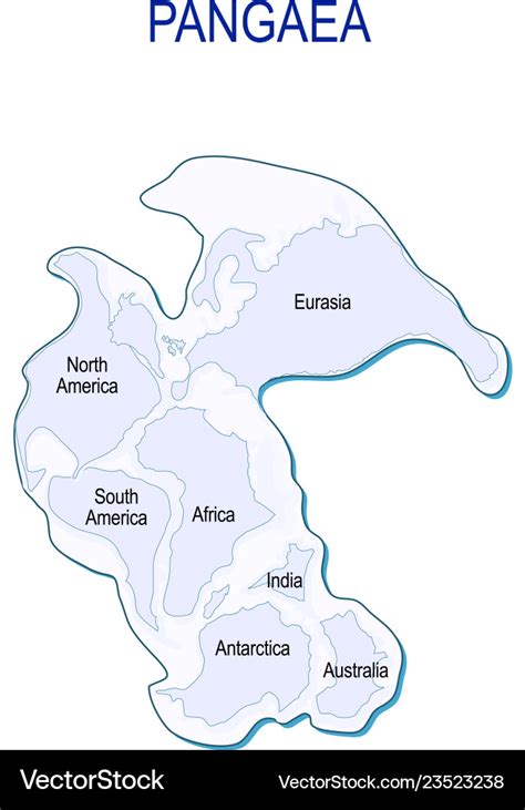 Map of pangaea with modern continental borders Vector Image