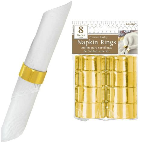 Gold Napkin Rings 8ct | Party City