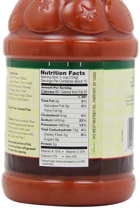 Prego Traditional Sauce Nutrition Facts - Nutrition Ftempo