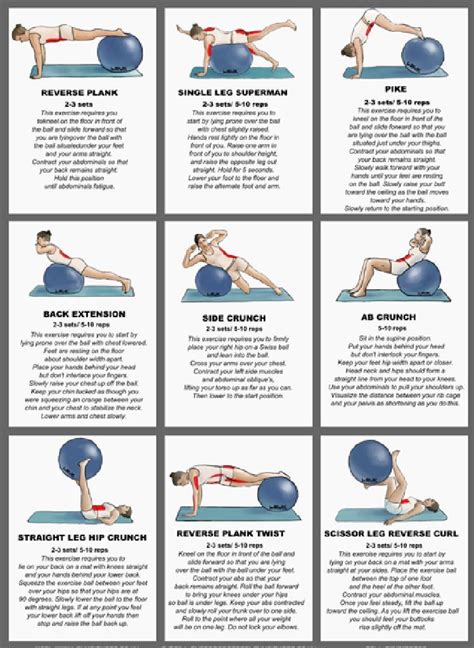 Stability ball exercises 1 | Yoga ball exercises, Stability ball exercises, Ball exercises