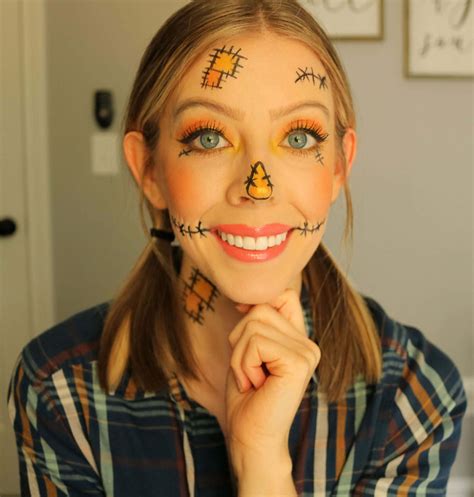 Cute Easy Scarecrow Makeup - Halloween Tutorial - Kindly Unspoken