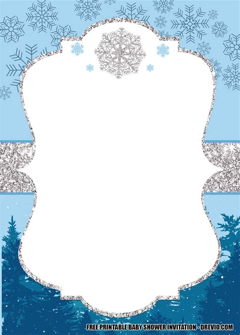 FREE winter wonderland baby shower Invitation Templates – Editable ...