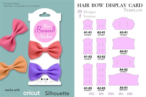 20 Hair Bow Display Card Template Graphic by Paperboxshop · Creative Fabrica