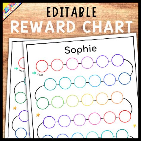 Editable Rainbow Reward Chart, Printable Digital, Rainbow Sticker Chart | Made By Teachers