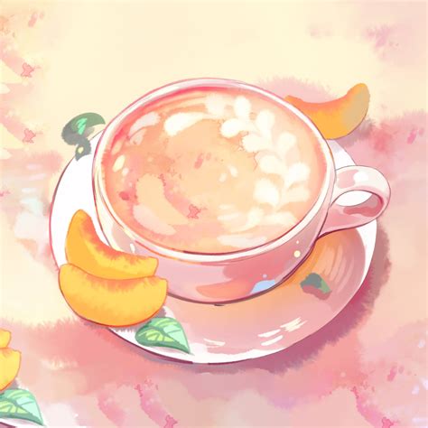 Artwork: Peach Milk Tea - The Gateway | Cute food drawings, Cute food art, Food artwork