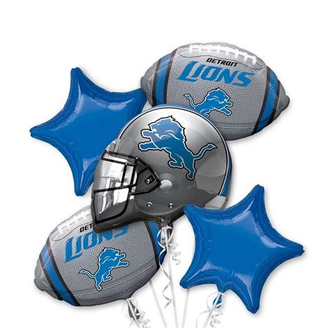 Detroit Lions Football Balloon Bouquet 5pc | Party City