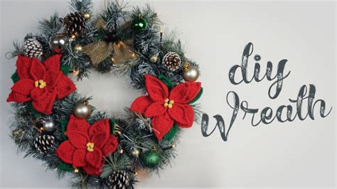 Crochet Poinsettia Flower Wreath | Christmas Wreath DIY - YouTube