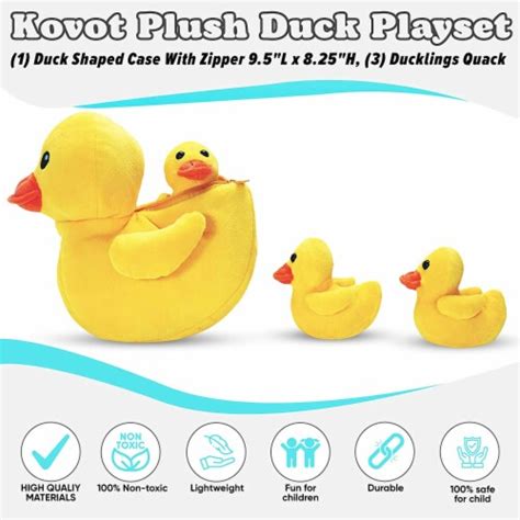 KOVOT Plush Mother Duck & 3 Quacking Baby Ducklings, Mother Duck & 3 Ducklings - Fred Meyer