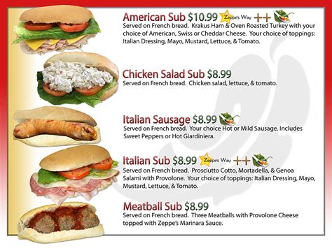 Zeppe's Italian Market - Deli Menu - Sandwiches