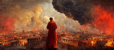 Emperor Nero watching as Rome burns : r/midjourney