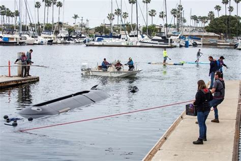 First Boeing Orca XLUUV prototype christened and launched at Huntington Beach, California, April ...