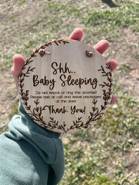 Baby Sleeping Sign Door Sign Visitors Sign New Baby Gift for Newborn ...