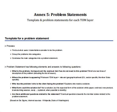 FREE 9+ Problem Statement Samples in PDF | MS Word