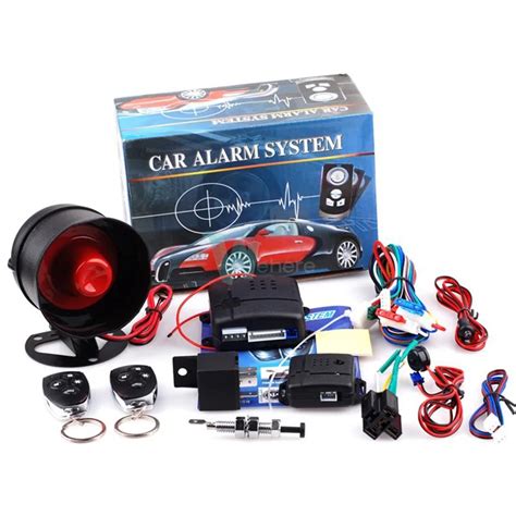 Universal 1 Way Car Alarm Vehicle System Protec tion Security System Keyless Entry Siren + 2 ...