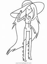 Marceline The Vampire Queen Holding Her Hat Adventure Time Coloring  sketch template