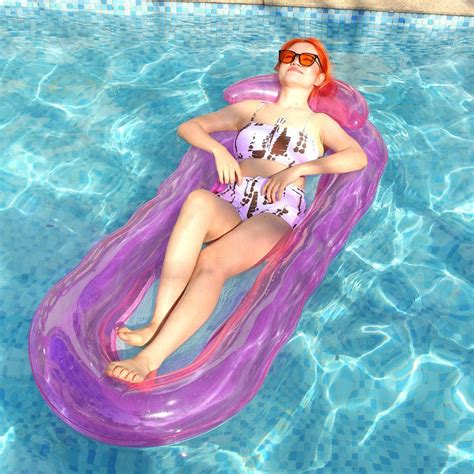 Pool Float Inflatable Lounge with Headrest – pollyjoy