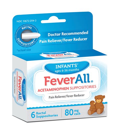 FeverAll Infants Acetaminophen 80 mg Suppositories - Shop Pain ...