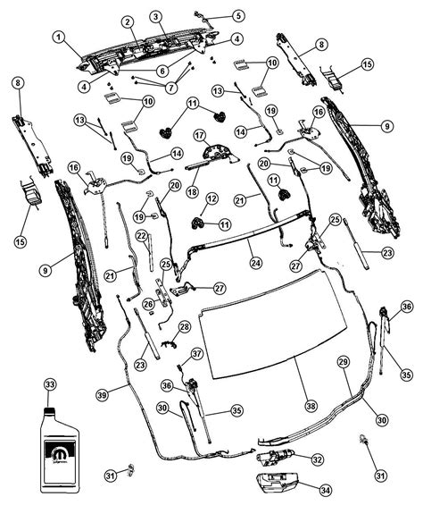 2012 Chrysler 200 Motor. Folding top header latch. Attaching, cloth ...