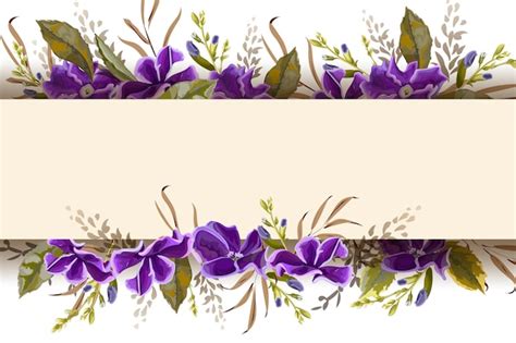 Premium Vector | Purple flowers banner vector illustration