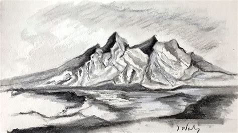 Mountains and river can offer the artist dramatic subjects to draw in charcoal pencils. From the ...